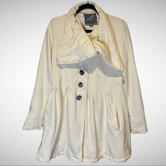 Knitted Dove Wide Collar Shacket sz M - Picture 1 of 13